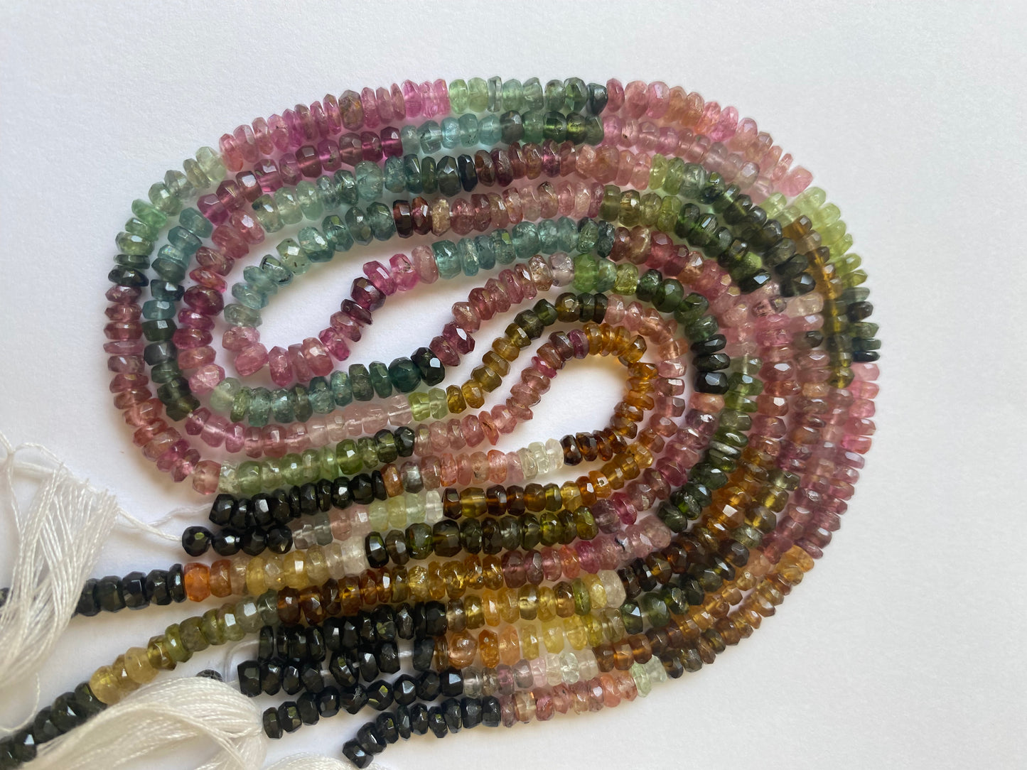 Watermelon Tourmaline | 3.5-4mm or 4-4.5mm | 34cms strand length | Faceted Rondelle