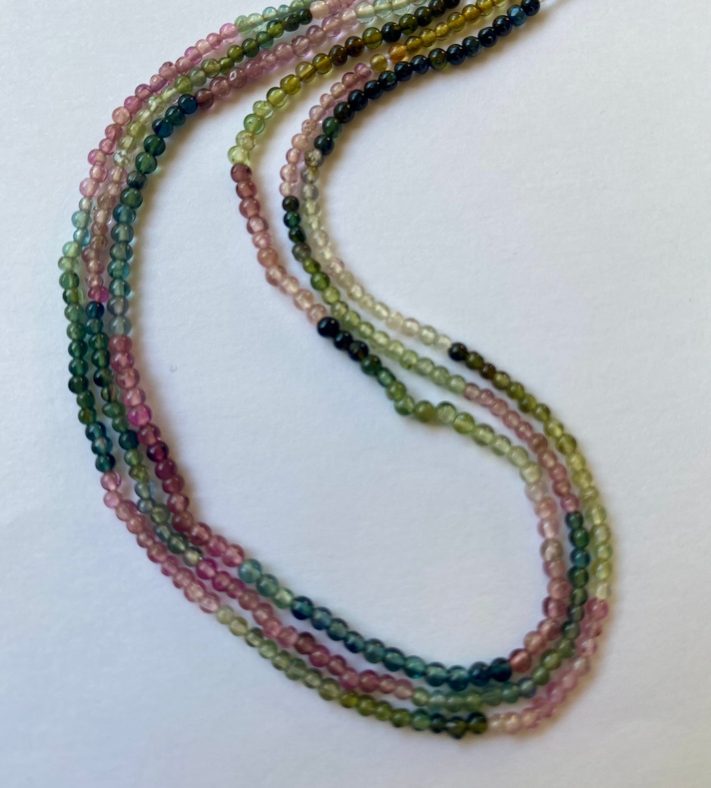 Tourmaline | Smooth Spheres | 2mm Bead Size | 35cm Strand Length | 215 Beads