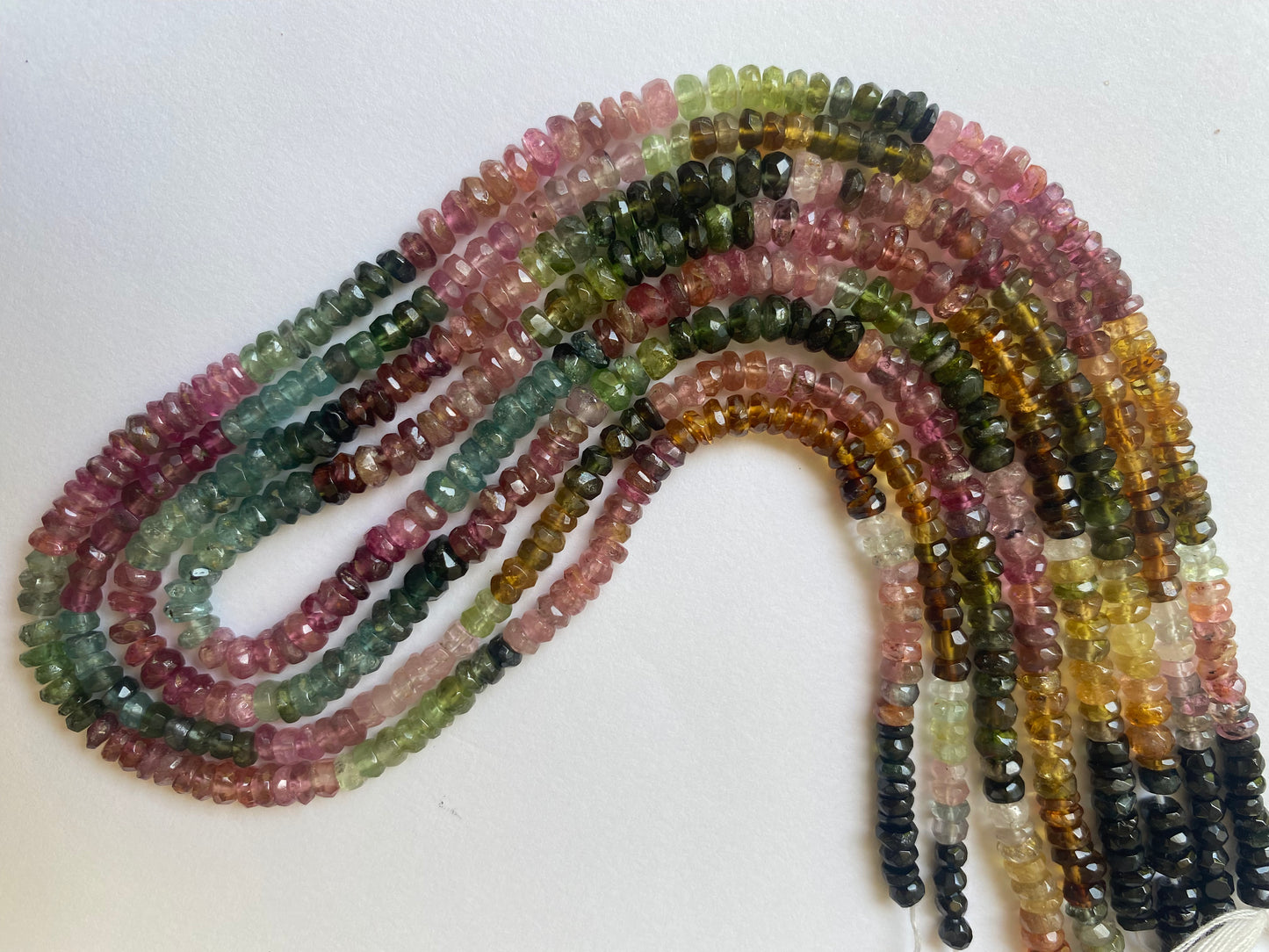 Watermelon Tourmaline | 3.5-4mm or 4-4.5mm | 34cms strand length | Faceted Rondelle