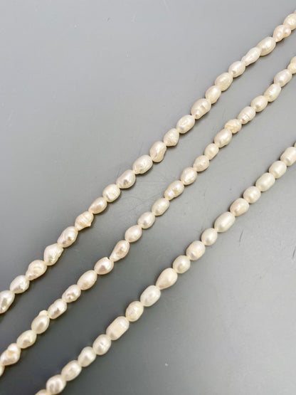 Freshwater Rice Pearls | 3.4-3.8 mm -| 34 cm Strand Length