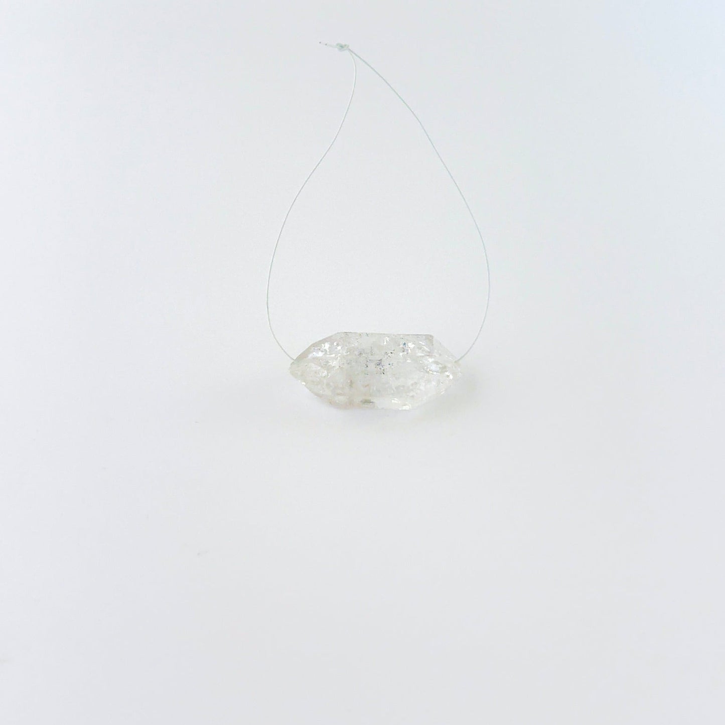 Herkimer Diamond rough top drilled crystal showing natural clarity and angular formation