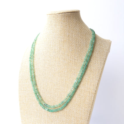 Genuine Beryl gemstone beads in faceted rondelle cut showing soft shimmer and clarity for DIY jewellery projects.