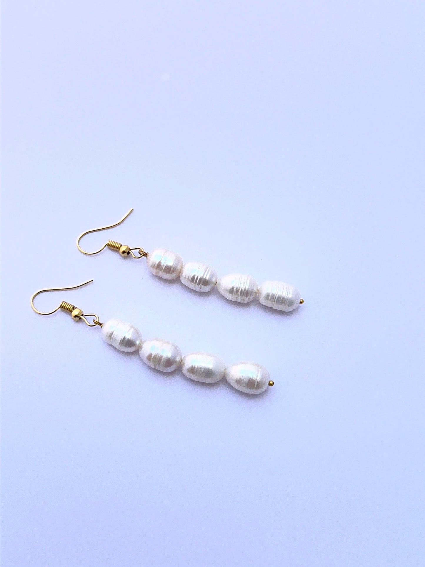 Natural freshwater pearl earrings.