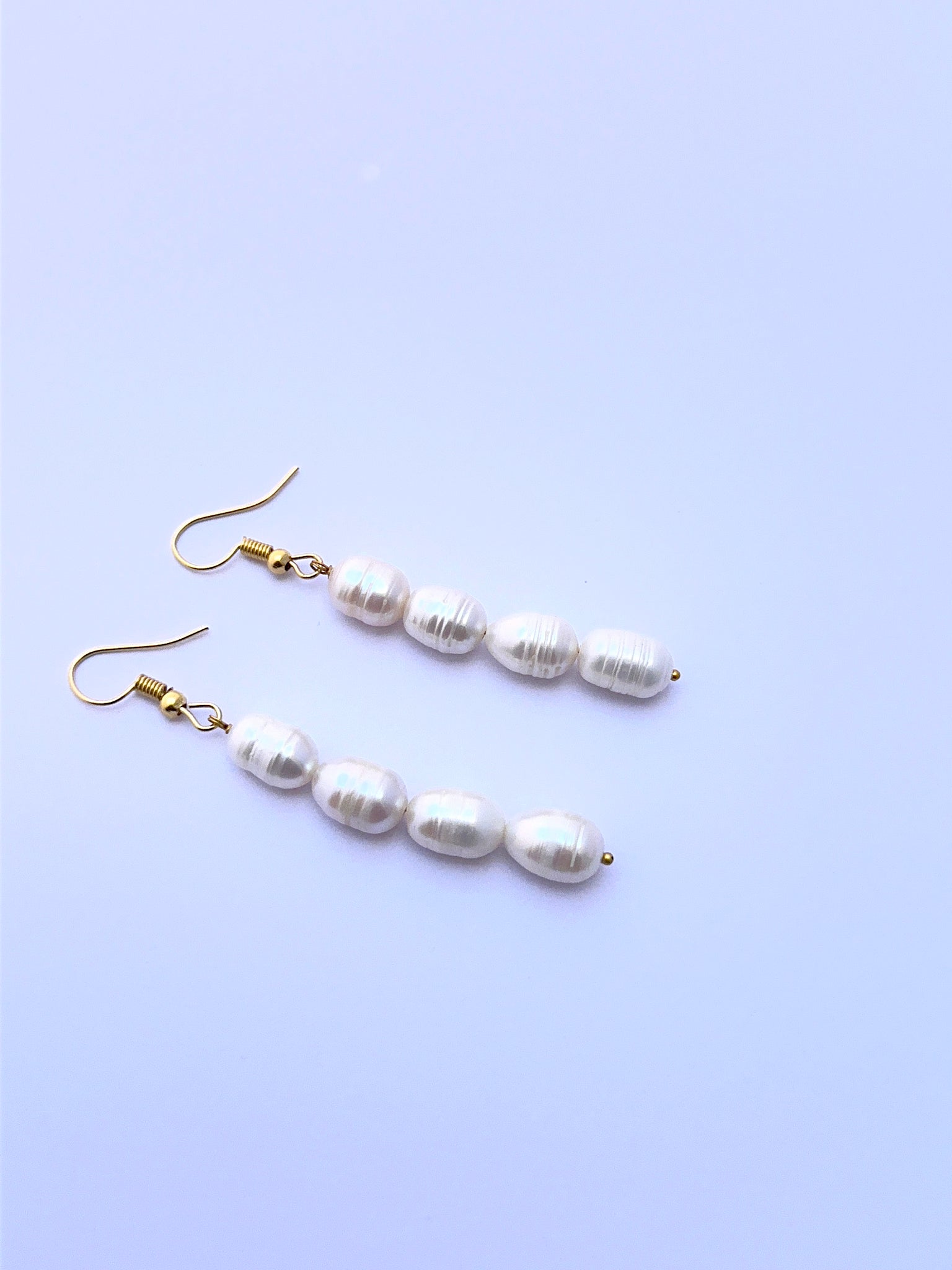 Natural freshwater pearl earrings.