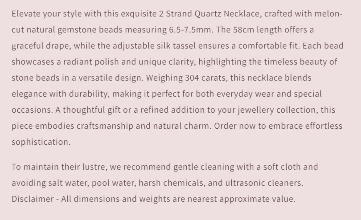 Text describing the product details of the gemstone beads , as seen on the Australian owned and trusted bead supplier, Melbourne Gemstone Beads.
