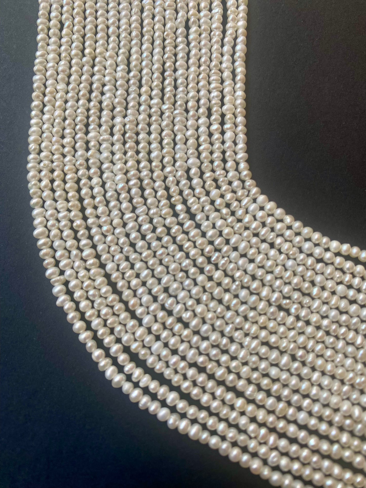 Dainty Rondelle Pearls | 2.5-3mm or 3-3.5mm Bead Size | 39cms Strand Length | 170 Beads