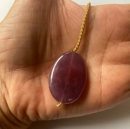 Drilled Ruby Pendant | 40mm x 30mm x 7.8mm | 90 carats