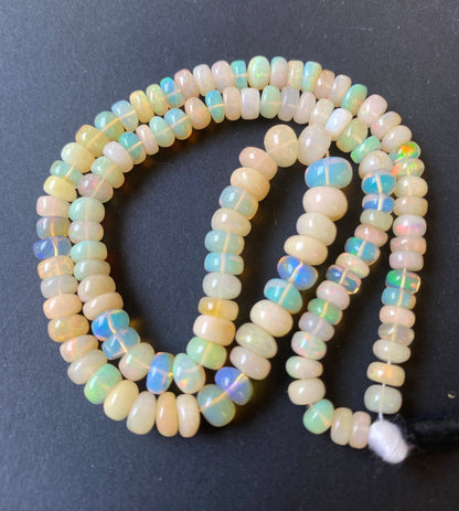Ethiopian Opal | Smooth Wheel | 5.5-7.5mm Bead Size | 42cm Strand Length | 85 Carats