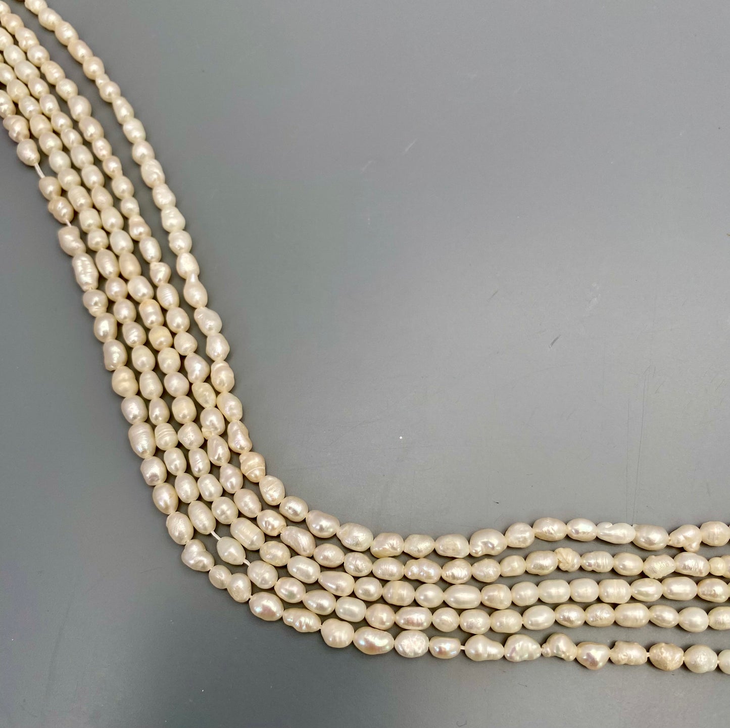 Freshwater Rice Pearls | 3.4-3.8 mm -| 34 cm Strand Length