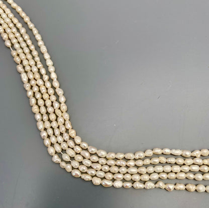 Freshwater Rice Pearls | 3.4-3.8 mm -| 34 cm Strand Length