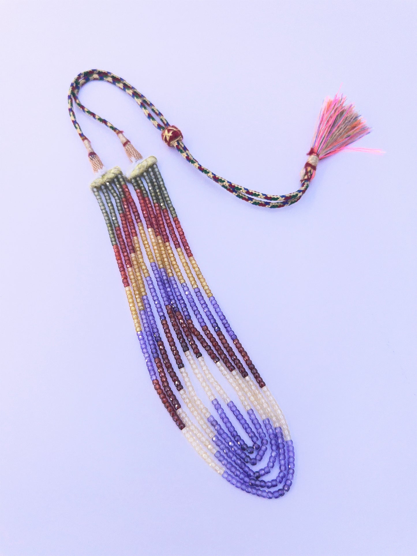 5 Strand Cubic Zirconia Necklace | Faceted Rondelle | 3.1mm Bead Size | 31-37cm Length | 328 Carats