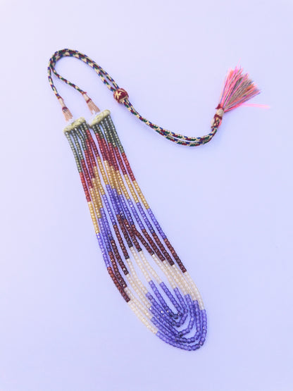 5 Strand Cubic Zirconia Necklace | Faceted Rondelle | 3.1mm Bead Size | 31-37cm Length | 328 Carats