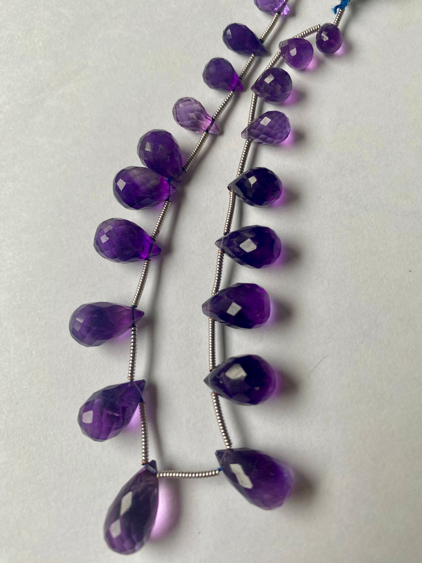 Amethyst | Faceted Teardrop | 5-8 mm Bead Size | 17 beads