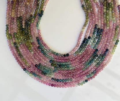 Tourmaline | Micro Faceted | 2.2 mm Bead Size | 31cms Strand Length | 150 Beads