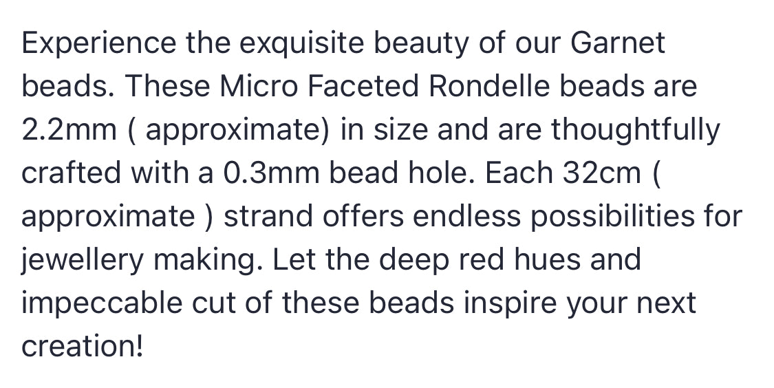 Garnet | Micro Faceted Rondelle | 2.2mm Bead Size | 32cm Strand Length