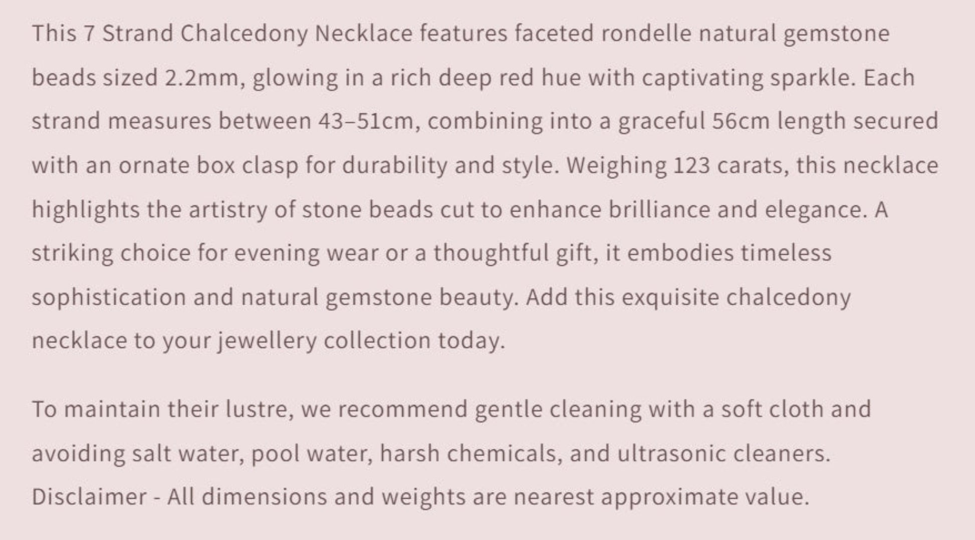 Text describing the product details of the gemstone beads , as seen on the Australian owned and trusted bead supplier, Melbourne Gemstone Beads.
