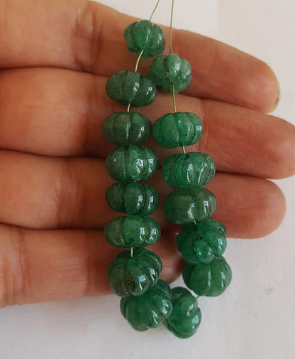 Beryl | Carving Rondelle | 9-10mm Bead Size | 15 Pieces | 70 Carats