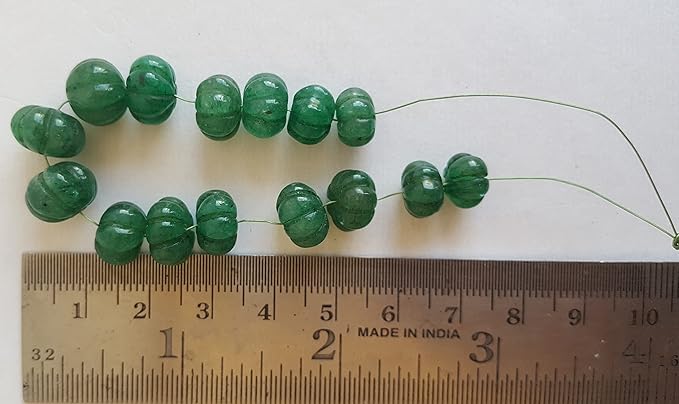 Beryl | Carving Rondelle | 9-10mm Bead Size | 15 Pieces | 70 Carats