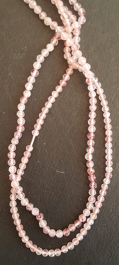 Strawberry Quartz | Faceted Rondelle | 2mm Bead Size | 32cm Strand Length | 12 Carats