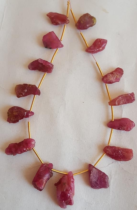 Ruby | Rough Side Drill | 12x6mm to 19x9mm Bead Size | 15 Pieces | 75 carats