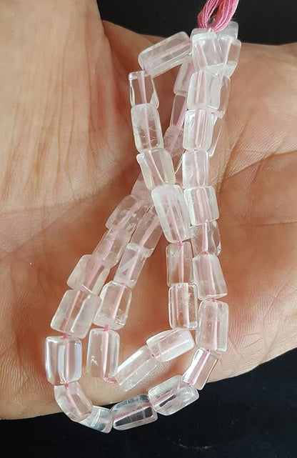 Rose Quartz | Smooth Cube | 5mm Bead Size | 33cm Strand Length | 79 Carats