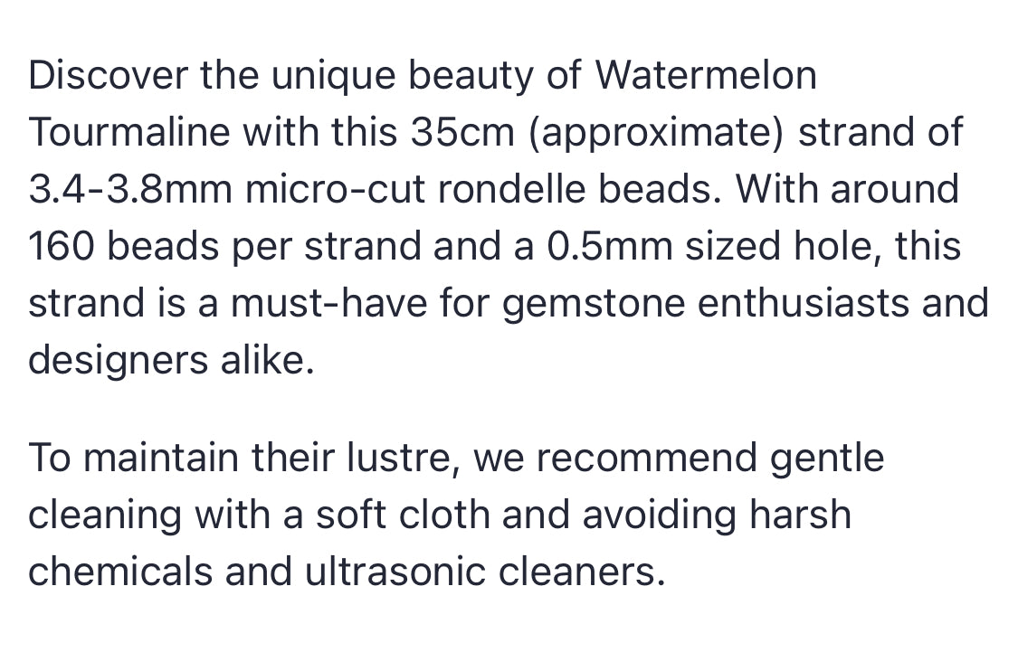 Watermelon Tourmaline | Micro-Cut | 3.4-3.8mm | 35cm Strand Length