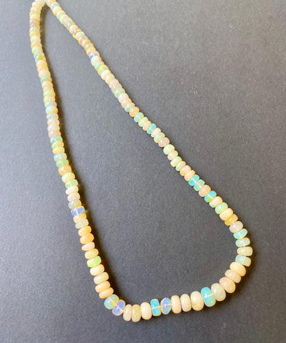 Ethiopian Opal | Smooth Wheel | 5.5-7.5mm Bead Size | 42cm Strand Length | 85 Carats