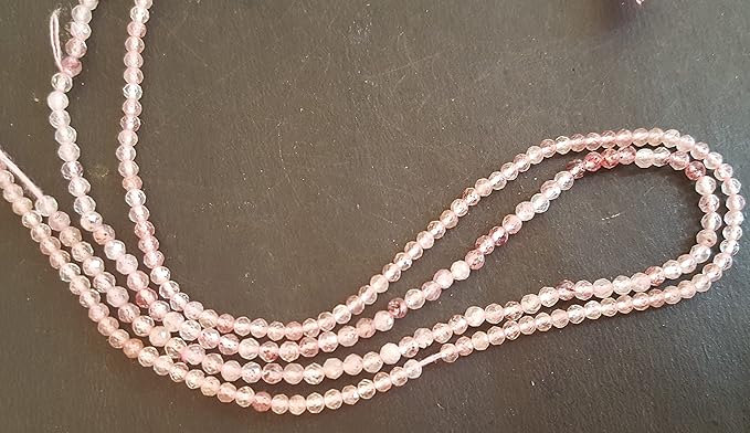 Strawberry Quartz | Faceted Rondelle | 2mm Bead Size | 32cm Strand Length | 12 Carats