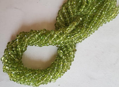 Peridot | Smooth Rondelle Beads | 4.5mm Bead Size | 33cm Strand Length | 43 Carats