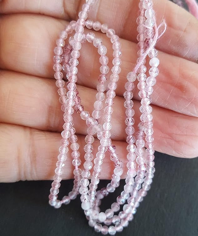 Strawberry Quartz | Faceted Rondelle | 2mm Bead Size | 32cm Strand Length | 12 Carats