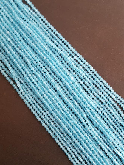 Blue Chalcedony | Faceted Rondelle |  2.5mm Bead Size | 35cm Strand Length | 15 Carats