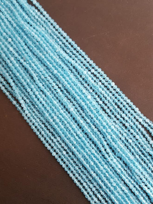 Blue Chalcedony | Faceted Rondelle |  2.5mm Bead Size | 35cm Strand Length | 15 Carats