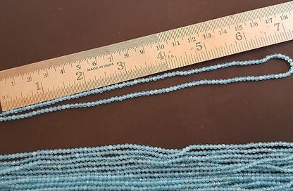 Blue Chalcedony | Faceted Rondelle |  2.5mm Bead Size | 35cm Strand Length | 15 Carats