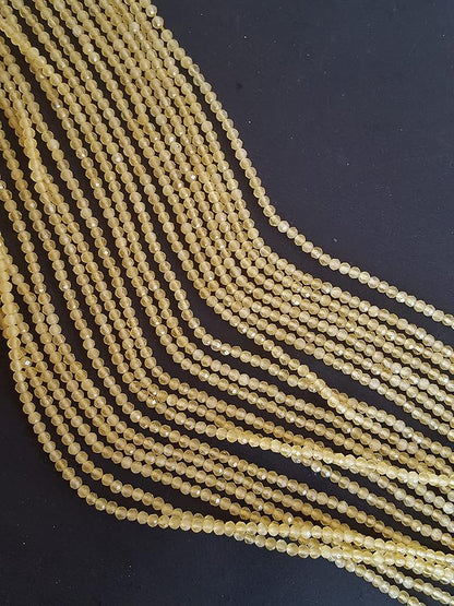 Yellow Chalcedony | Faceted Rondelle Beads | 2.5mm Bead Size | 35cm Strand Length | 14 Carats