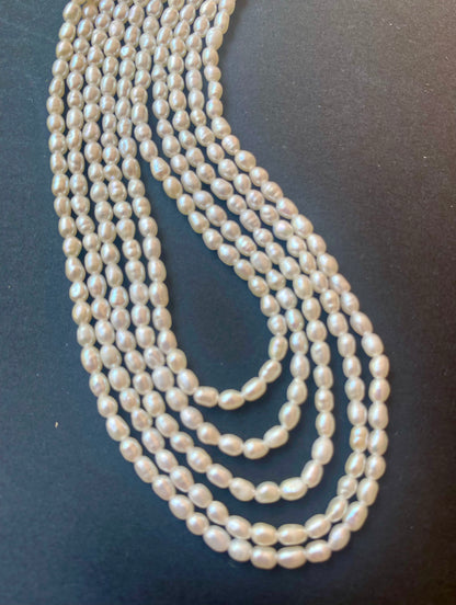 Rice Pearls | 2.5-2.7mm Bead Size | 38 cms Strand Length | 120 Beads