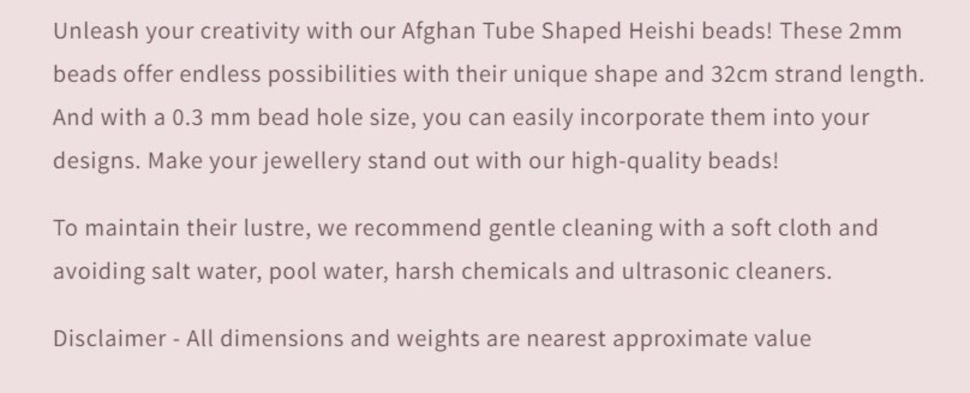 Text describing the product details of the gemstone beads , as seen on the Australian owned Melbourne Gemstone Beads shop.