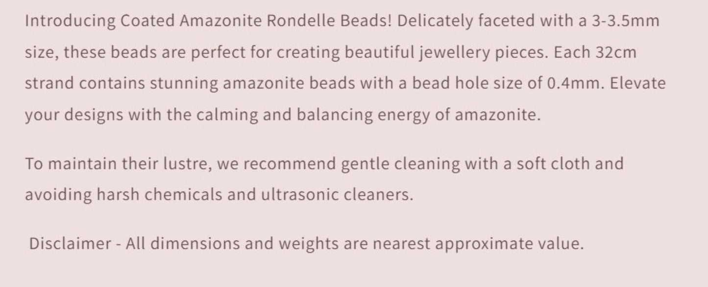 Text describing the product details of the gemstone beads , as seen on the Australian owned and trusted bead supplier, Melbourne Gemstone Beads.
