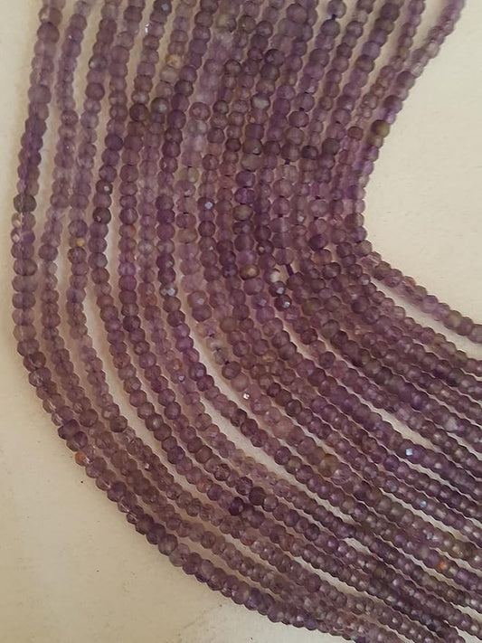 Beautiful  purple amethyst stones, faceted rondelle, measuring 2.5mm. Bulk Natural Amethyst strands.