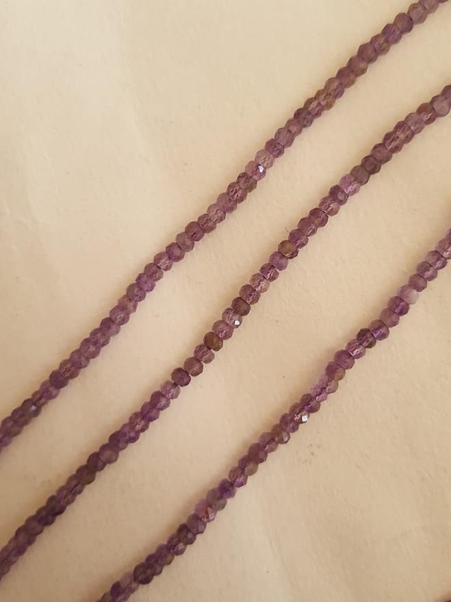 Beautiful  purple amethyst stones, faceted rondelle, measuring between 2.5mm.