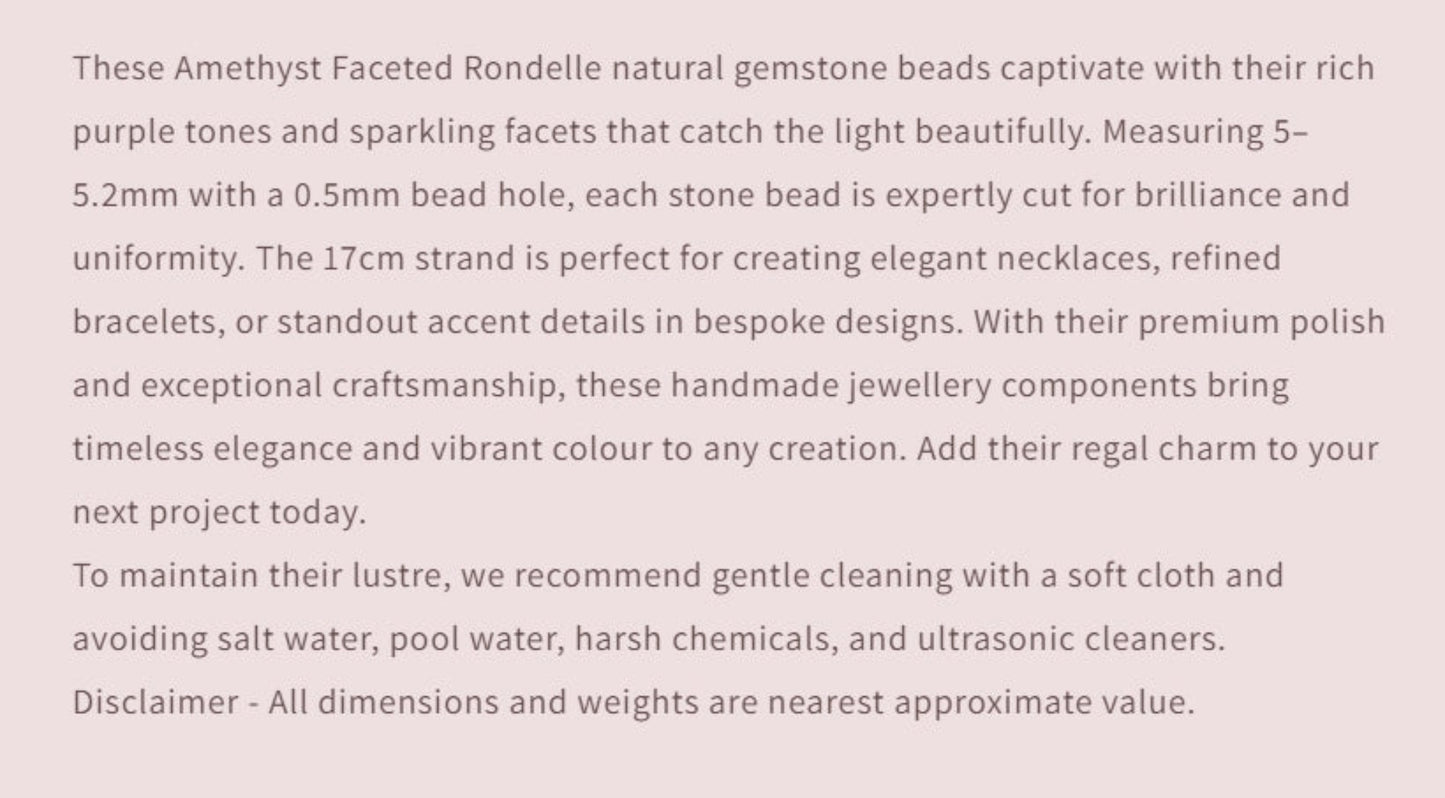 Text describing the product details of the gemstone beads , as seen on the Australian owned and trusted bead supplier, Melbourne Gemstone Beads.