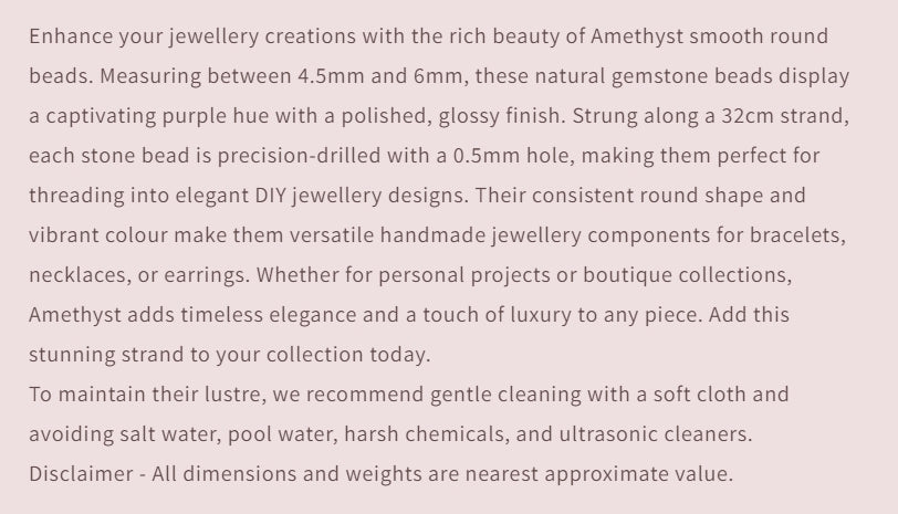 Text describing the product details of the gemstone beads , as seen on the Australian owned and trusted bead supplier, Melbourne Gemstone Beads.