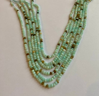  Featuring smooth Australian opal gemstone stone beads, 3-3.5mm in size, showcasing a beautiful aqua hue.