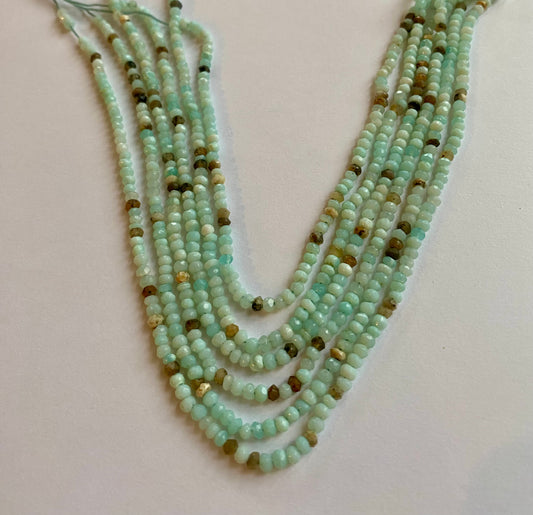  Featuring smooth Australian opal gemstone stone beads, 3-3.5mm in size, showcasing a beautiful aqua hue.