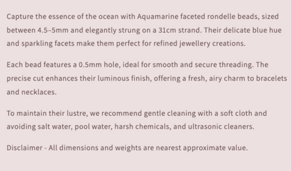Text describing the product details of the gemstone beads , as seen on the Australian owned Melbourne Gemstone Beads shop.