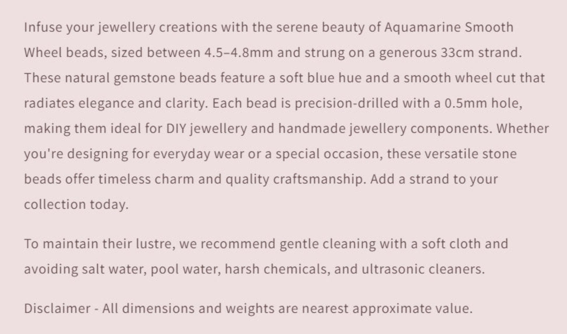 Text describing the product details of the gemstone beads , as seen on the Australian owned and trusted bead supplier, Melbourne Gemstone Beads.