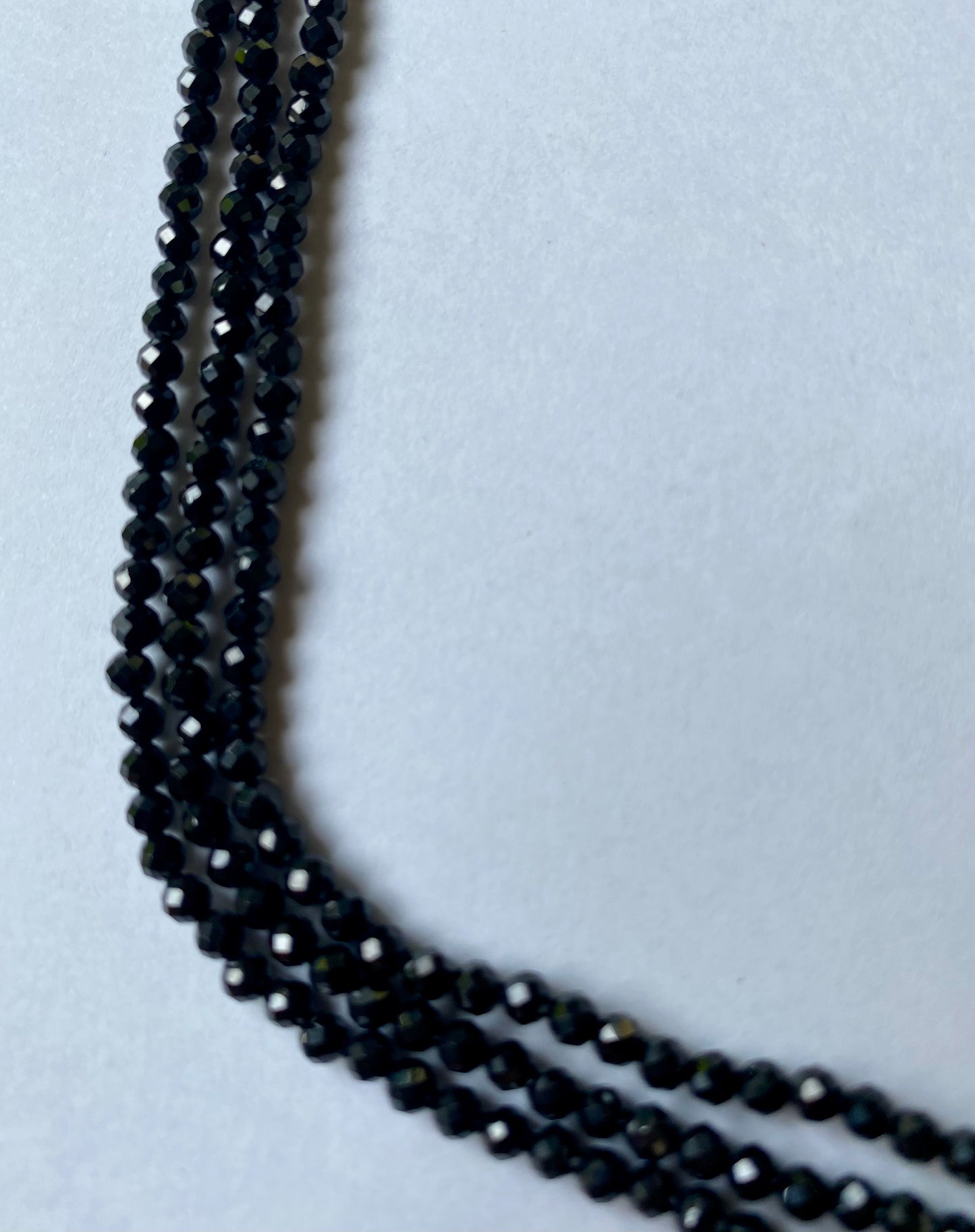 Black Spinal | Micro Faceted Rondelle | 3.0mm Bead Size | 32cm Strand Length