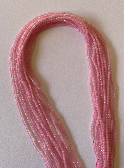  A beautiful strands of natural chalcedony beads, featuring pink faceted rondelles, perfect for jewellery making.