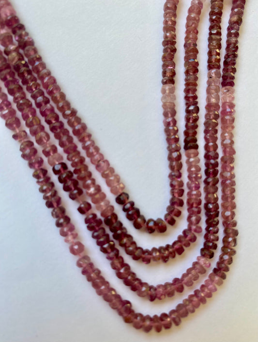 Tourmaline | Faceted Rondelle | 3.8-4.0mm Bead Size | 36cm Strand Length