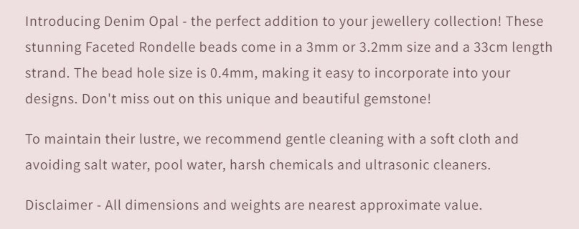 Text describing the product details of the gemstone beads , as seen on the Australian owned and trusted bead supplier, Melbourne Gemstone Beads.