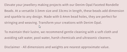 Text describing the product details of the gemstone beads , as seen on the Australian owned Melbourne Gemstone Beads shop.